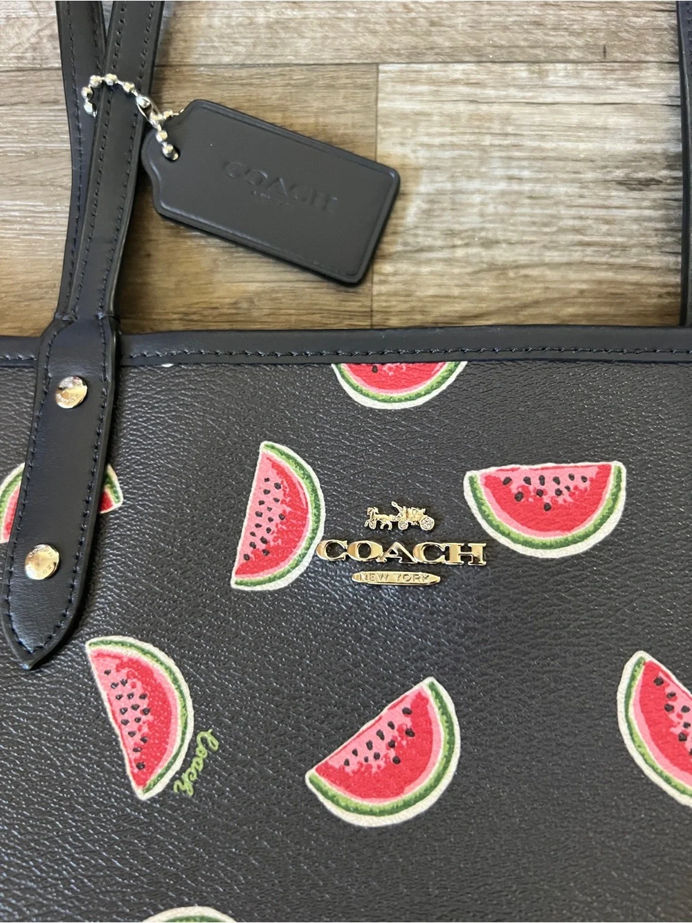 Coach Watermelon Reversible Black Tote